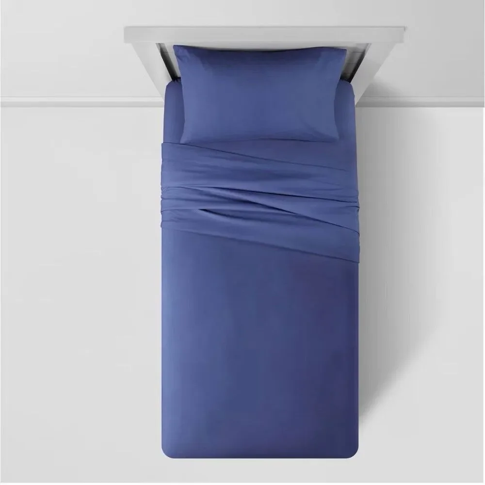 Pillowfort Full Cotton Sheet Set Navy 220TC OEKO-TEX New Missing Sham